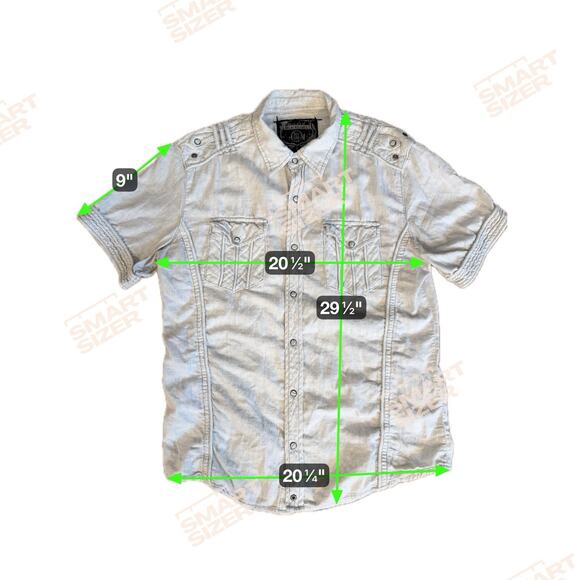 Buckle Black Label No 48 gray Athletic Fit snap button up Sz L Moto Biker - Picture 3 of 9